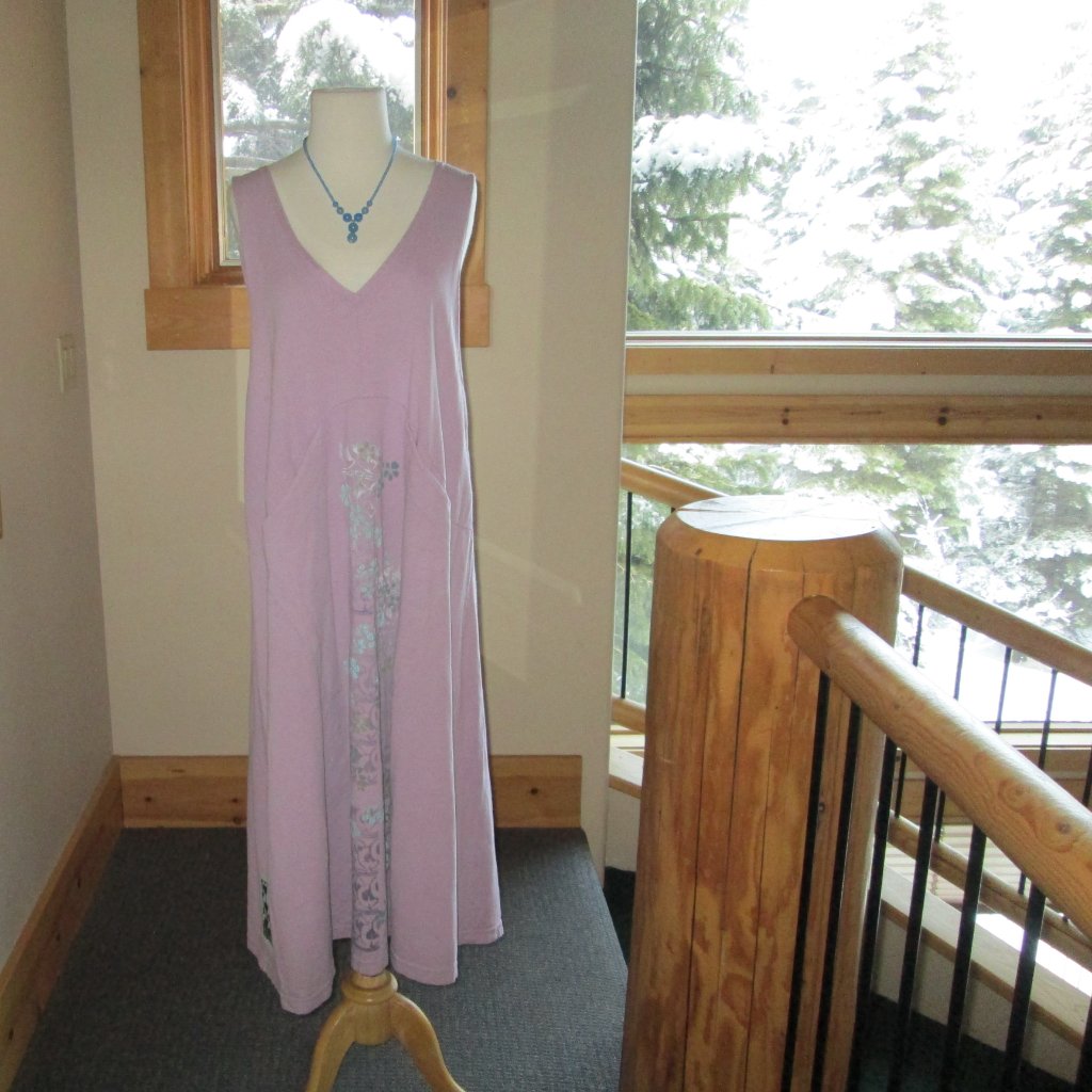 Lavender Sleeveless Bluefish Dress, Long-Sleeved Coldwater Creek Top, Necklace